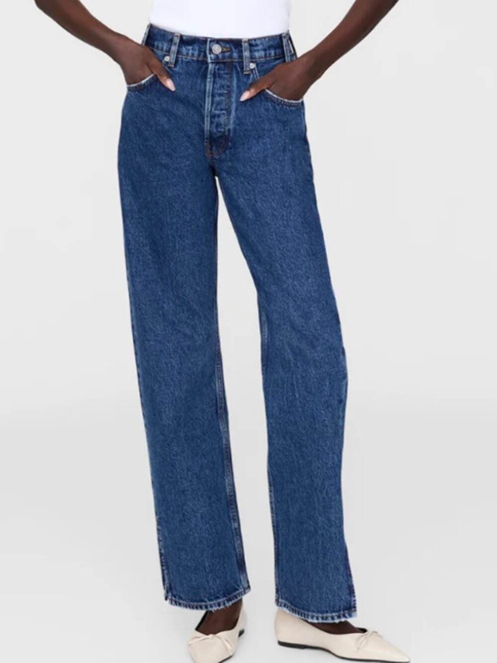 ANINE BING Roy Jean 34" - clean indigo denim